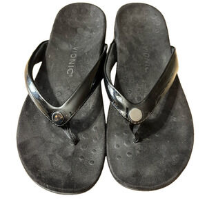 Vionic Davina Women's Black Flip Flops with orthopedic soles size 9.5